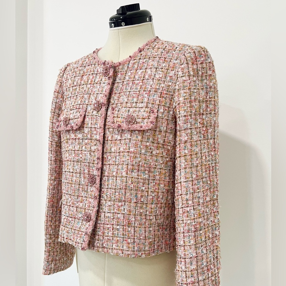 Self Portrait Tweed Blazer Jacket View 5